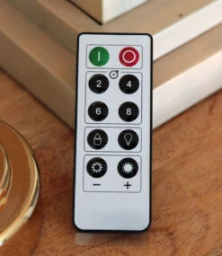 Remote Control 13.75 Inch Gold Candlestick With Battery Operated Candle - Remote Included -Decorative Candle Shop candlestick remote 1