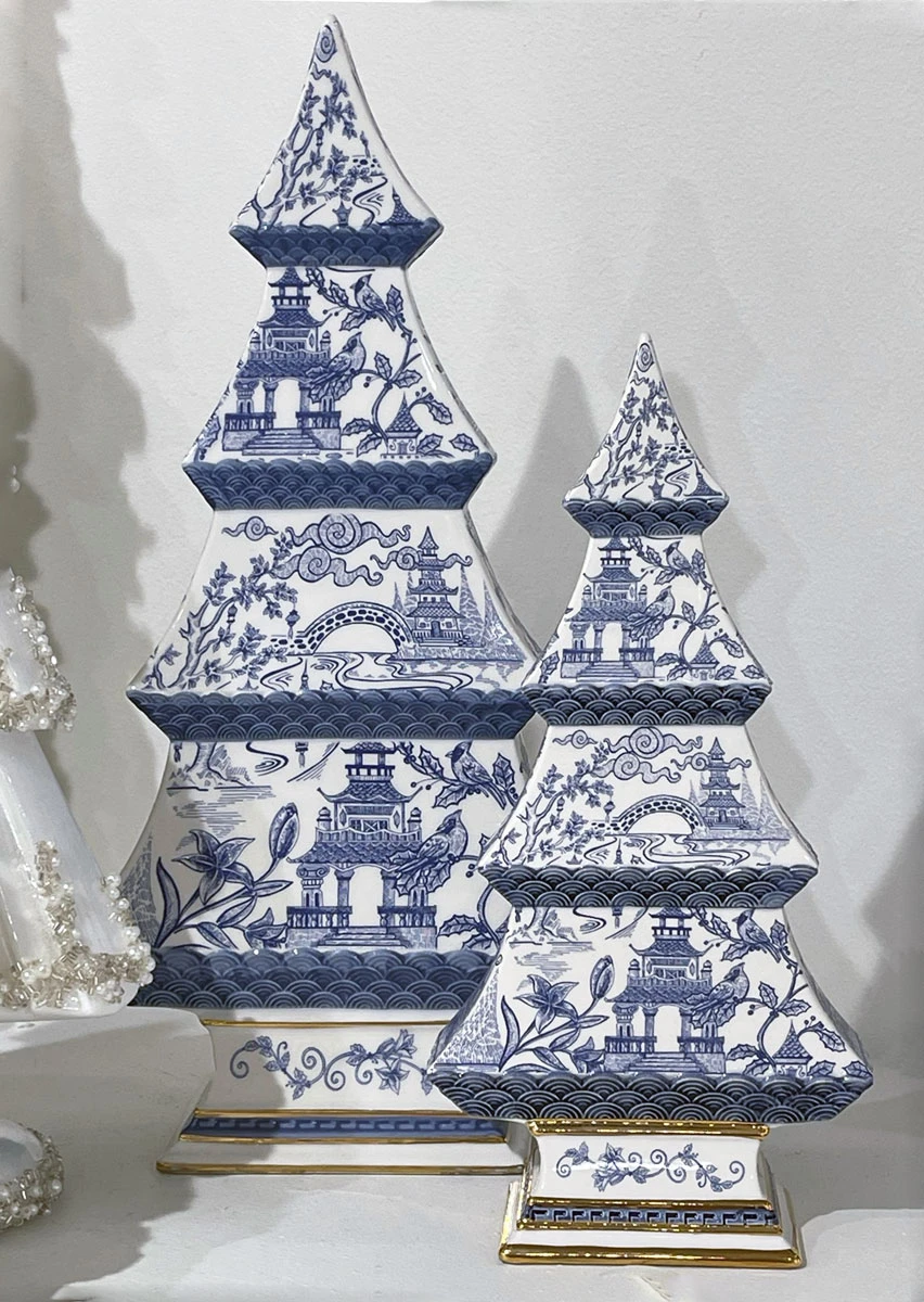 Chinoiserie Trees Set Of 2 - From RAZ Imports NEW 2023 3 Chinoiserie Trees Set Of 2 - From RAZ Imports NEW 2023