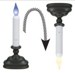First Responder Window Candle Blue Or Contemporary White LED Bulb -Decorative Candle Shop dual blue and white window