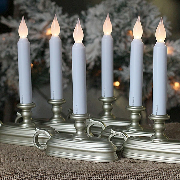 Discount 6 Pack - Warm White / Amber - Traditional Battery Window Candle (Pewter) 3 Discount 6 Pack - Warm White / Amber - Traditional Battery Window Candle (Pewter)