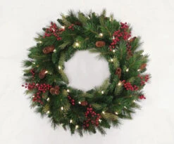 Outdoor Safe Christmas Wreath - Battery Operated Timer - Color Select Warm White Or Multi Color 11 Outdoor Safe Christmas Wreath - Battery Operated Timer - Color Select Warm White Or Multi Color -Decorative Candle Shop ghh new wreath