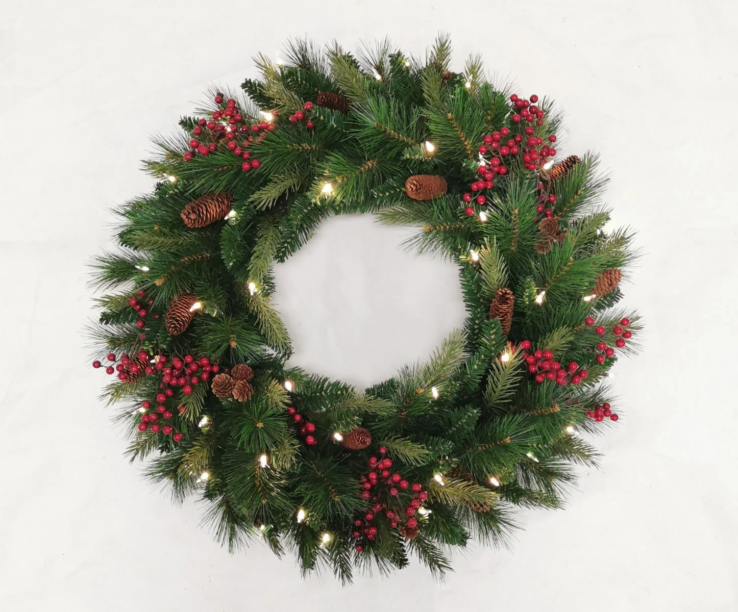 Outdoor Safe Christmas Wreath - Battery Operated Timer - Color Select Warm White Or Multi Color 6 Outdoor Safe Christmas Wreath - Battery Operated Timer - Color Select Warm White Or Multi Color - Image 4