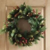 Outdoor Safe Christmas Wreath - Battery Operated Timer - Color Select Warm White Or Multi Color -Decorative Candle Shop ghh wreath on door new