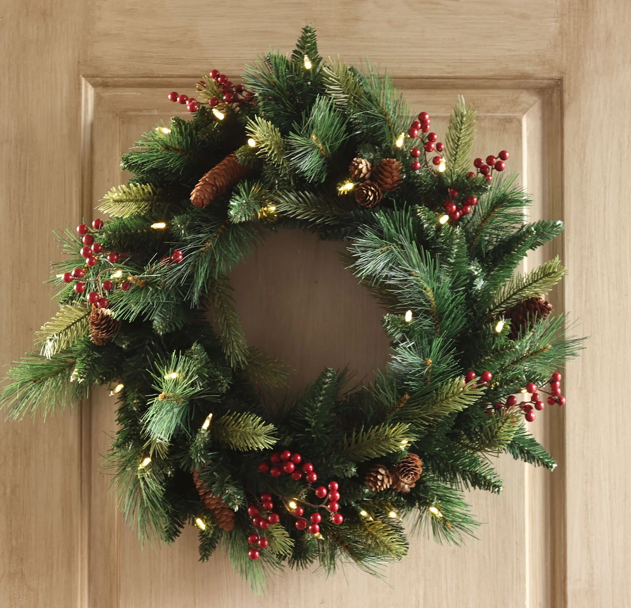 Outdoor Safe Christmas Wreath - Battery Operated Timer - Color Select Warm White Or Multi Color 3 Outdoor Safe Christmas Wreath - Battery Operated Timer - Color Select Warm White Or Multi Color