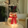 Crackle Glass Snowman Electric - 10 Inch -Decorative Candle Shop glass crackel snowman 1