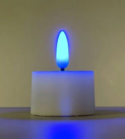 Glowing Wick Flameless Tealights - Blue LED (Set Of 12)