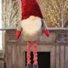 Holiday Gnome With Extendable Legs - Red Hat, Striped Legs - 46 Inch -Decorative Candle Shop gnome red hat main image