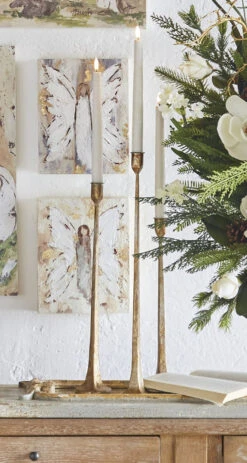 Iron Taper Candlestick Holders - Set Of 3 Gold From RAZ - NEW 2022 -Decorative Candle Shop gold taper glam