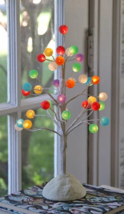 Lighted Gum Drop Candy Tree Battery Operated 16 Inch