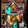 Battery Operated Musical Animated Holiday House With Moving Scene -Decorative Candle Shop holiday house movie image