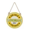 Outdoor Metal Sign Ice Cold Lemonade For Sale - 12 Inch With Jute Cord 1 Outdoor Metal Sign Ice Cold Lemonade For Sale - 12 Inch With Jute Cord -Decorative Candle Shop ice cold lemonade boc
