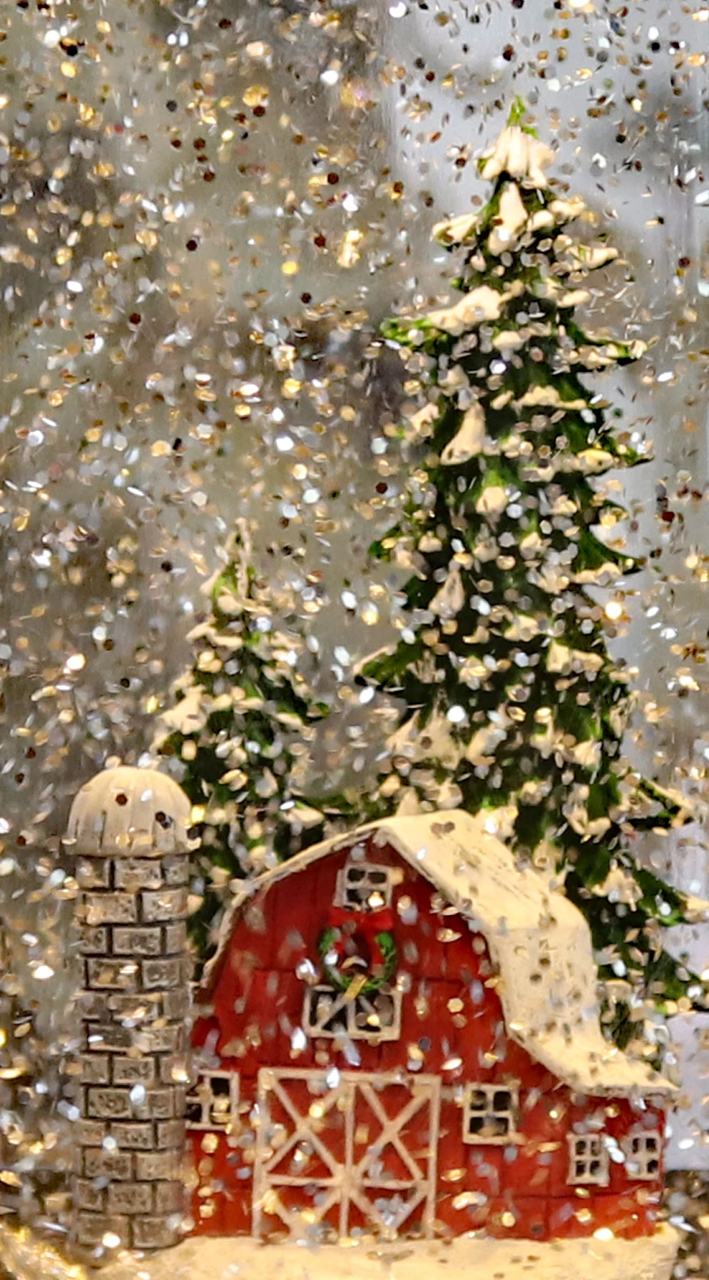 Red Barn Lighted Water Lantern In Swirling Glitter With Timer 4 Red Barn Lighted Water Lantern In Swirling Glitter With Timer - Image 2