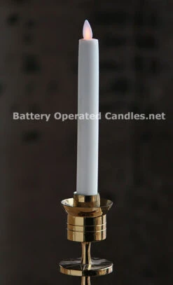 Matchless Moving Flame Taper Candle 8 Inch Ivory - Remote Ready