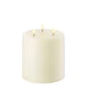 Uyuni Ivory Triflame Pillar Candle - Remote Ready -Decorative Candle Shop ivory triflame new