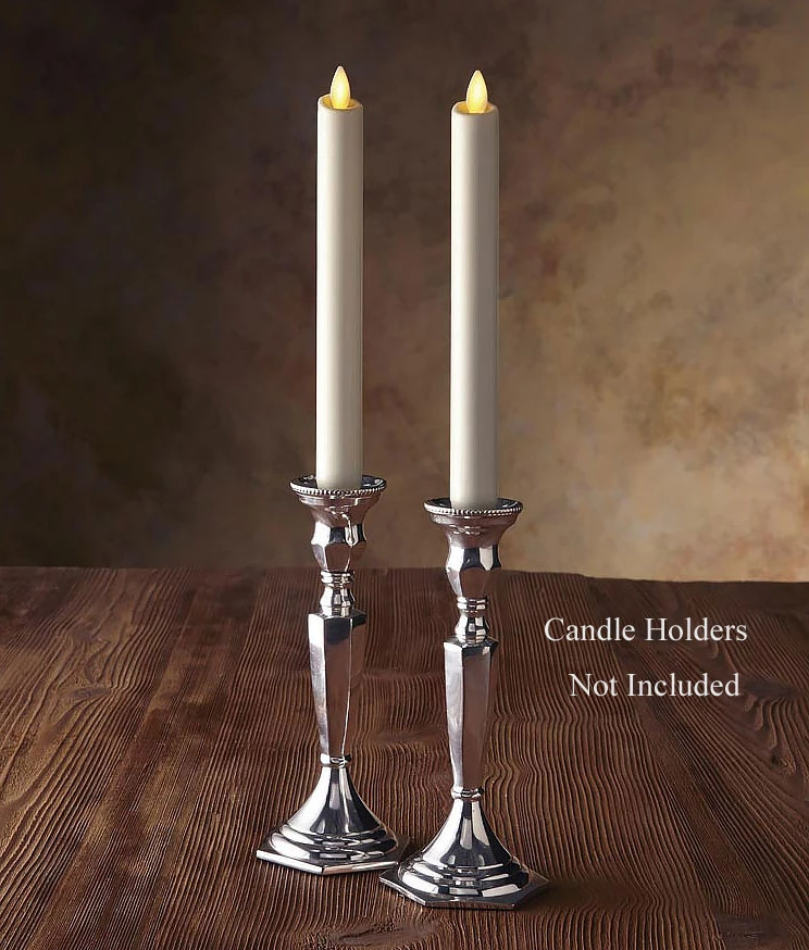 Set Of 2 - Luminara 8 Inch Ivory Taper Candle - Timer And Remote Ready 3 Set Of 2 - Luminara 8 Inch Ivory Taper Candle - Timer And Remote Ready