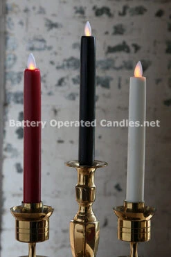 8 Inch Red Moving Flame Battery Operated Taper Candle - Timer -Decorative Candle Shop luminara tapers 3 colors 1