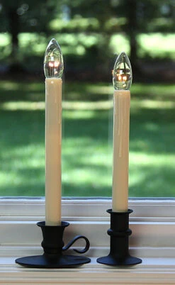 Ultra Bright Adjustable LED Cordless Window Candle Dual Sided Bulb - Timer - Matte Black Finish 8 Ultra Bright Adjustable LED Cordless Window Candle Dual Sided Bulb - Timer - Matte Black Finish -Decorative Candle Shop matt black finish two styles