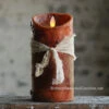 Moving Flame Primitive Rustic Orange Candle Battery Operated 3.5 X 7 - Timer - Remote Ready -Decorative Candle Shop orange 7 inch primitive mov