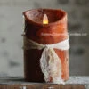 Moving Flame Primitive Rustic Orange Candle Battery Operated 3.5 X 5 - Timer - Remote Ready -Decorative Candle Shop orange primitive moving fla