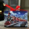 6 Inch Santa Express Lighted Print Ornament With Easel Back -Decorative Candle Shop polar express print tableto