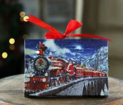 6 Inch Santa Express Lighted Print Ornament With Easel Back