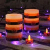 Set Of 2 Flameless Halloween Candles - 3 X 5 Inch -Decorative Candle Shop pumpkin pillars main image 1