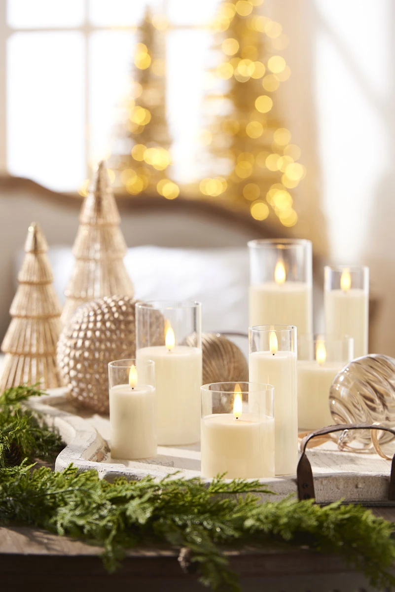 Clear Glass Flameless Candle 3.5 Inch X 6 Inch Ivory Pillar - Remote Ready 6 Clear Glass Flameless Candle 3.5 Inch X 6 Inch Ivory Pillar - Remote Ready - Image 4