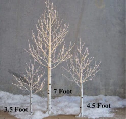 4.5 Foot Lighted Birch Tree - Indoor Outdoor - Steady And Twinkle Functions -Decorative Candle Shop raz indoor outdoor birch tr