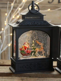 Santa In Sleigh Lighted Water Lantern - Timer 11 Santa In Sleigh Lighted Water Lantern - Timer -Decorative Candle Shop raz santa sleigh new image