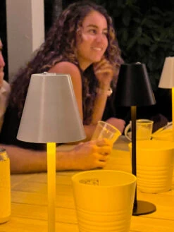 Rechargeable Cordless Table Lamp For Cafe Or Patio Dimmable Black Metal Finish -Decorative Candle Shop rechargeable cordless lamp on20table