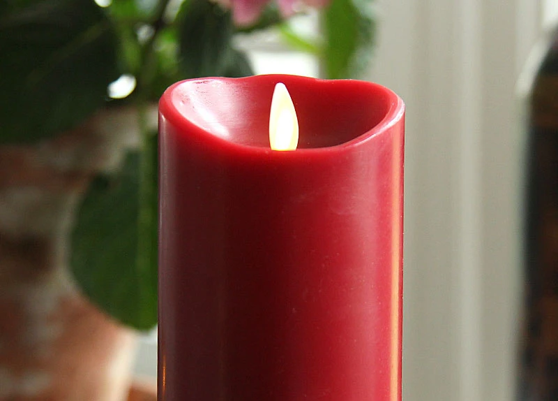 3 Inch Diameter Red Moving Flame 8 Inch Candle - Remote Ready 4 3 Inch Diameter Red Moving Flame 8 Inch Candle - Remote Ready - Image 2