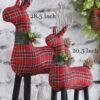 Red Plaid Deer Figurine - 20.5 Inch -Decorative Candle Shop red plaid deers two sizes