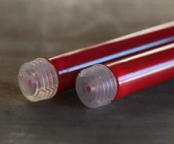 4 Pack Battery Operated Red Taper Candles - 9 Inch Warm White Flame Timer -Decorative Candle Shop red taper candles bottom