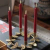 4 Pack Battery Operated Red Taper Candles - 9 Inch Warm White Flame Timer -Decorative Candle Shop red tapers main image