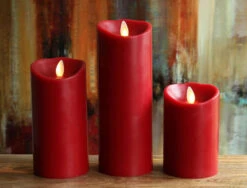 3 Inch Diameter Red Moving Flame 6 Inch Candle - Remote Ready -Decorative Candle Shop red torchier moving flame 3 sizes 1