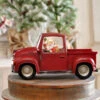 Lighted Red Truck Water Lantern With Santa In Swirling Glitter -Decorative Candle Shop red truck main image