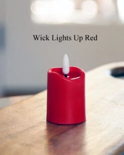 Set Of 6 Red Votive With Red LED Candles 2 X 3 - Timer