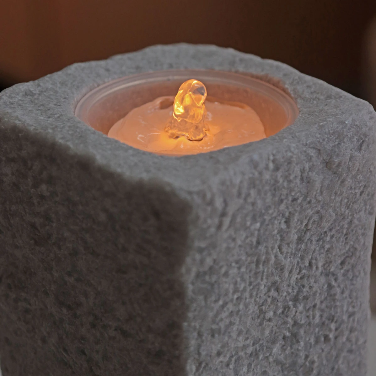 7 Inch Wax Aquaflame Rock Fountain Candle - Remote Control Included 5 7 Inch Wax Aquaflame Rock Fountain Candle - Remote Control Included - Image 3
