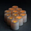 Tall Tea Lights - With Recessed Amber LED - Super Bright Set Of 12 -Decorative Candle Shop round amber tealights main