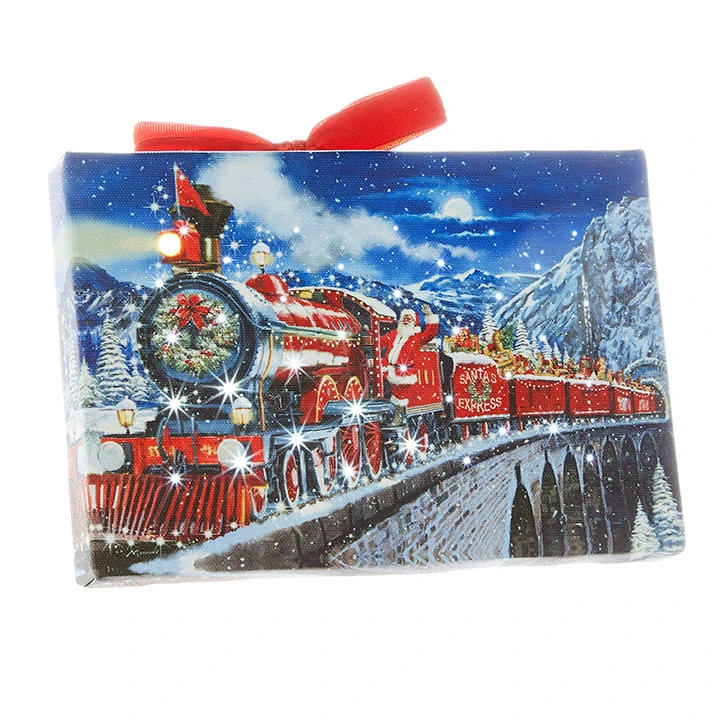 6 Inch Santa Express Lighted Print Ornament With Easel Back 6 6 Inch Santa Express Lighted Print Ornament With Easel Back - Image 4