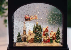 11 Inch Flying Santa Lighted Water Lantern - Timer -Decorative Candle Shop santa flying detail image