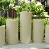 Set Of 5 Flameless Outdoor Bisque Resin Candles - 5 Hour Timer Batteries Included -Decorative Candle Shop set of 5 outdoor 900