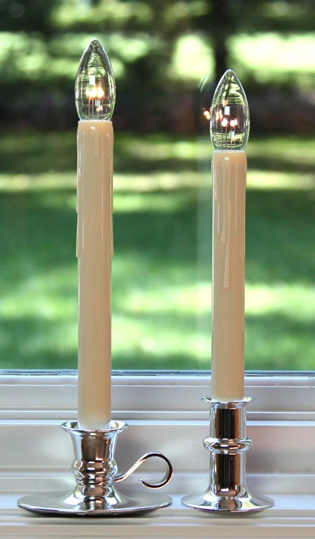 Ultra Bright Adjustable LED Cordless Window Candle Dual Sided Bulb - Timer - Silver Finish 5 Ultra Bright Adjustable LED Cordless Window Candle Dual Sided Bulb - Timer - Silver Finish - Image 3