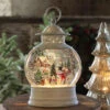 Snowman Family Christmas Scene Water Lantern With Swirling Glitter -Decorative Candle Shop snowfam one