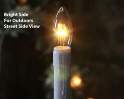 Ultra Bright Adjustable LED Cordless Window Candle Dual Sided Bulb - Timer - Brass Finish -Decorative Candle Shop streetside view