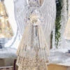 13 Inch Lighted Angel With Silver Swirling Glitter Water Lantern - Timer -Decorative Candle Shop swirling glitter angel