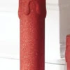 22.5 Inch Large Flickering Flame Red Glitter Christmas Candle -Decorative Candle Shop tall red candle new