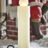22.5 Inch Large Flickering Flame White Glitter Christmas Candle -Decorative Candle Shop tall white candle main