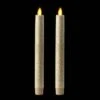 10 Inch Glitter Tiffany Champagne Moving Flame Taper Candle Set - 2 Remote Ready -Decorative Candle Shop tiffany glitter tapers 36052 main