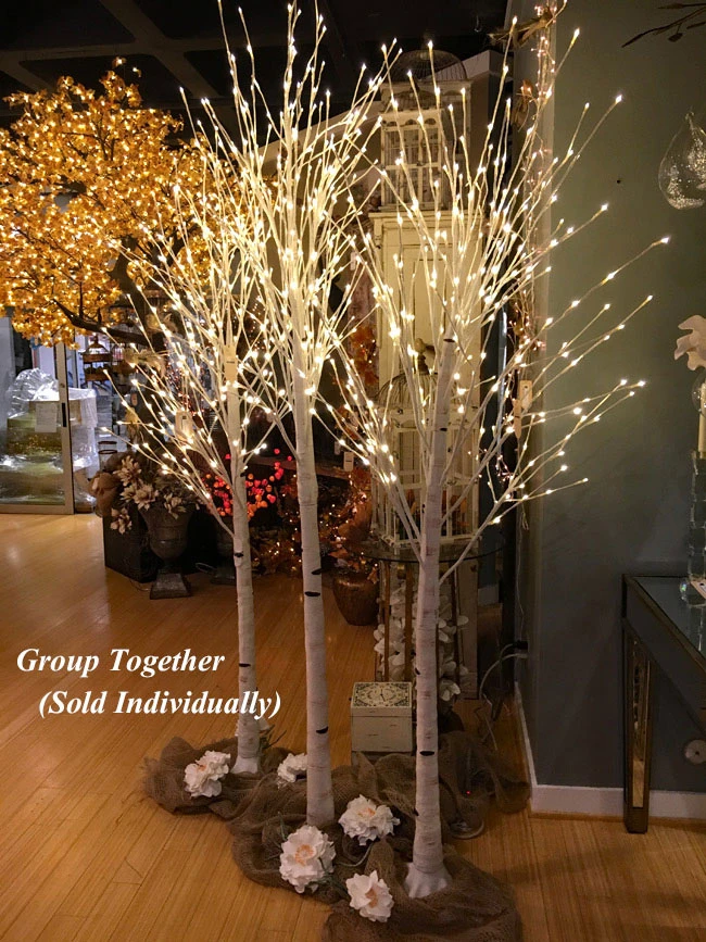 7 Foot White Birch Tree - 240 Warm White LED'S From The Light Garden 3 7 Foot White Birch Tree - 240 Warm White LED'S From The Light Garden